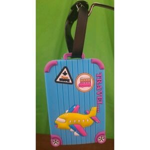 New Blue & Yellow Airplane Suitcase PVC Travel Baggage Backpack Suitcase Luggage